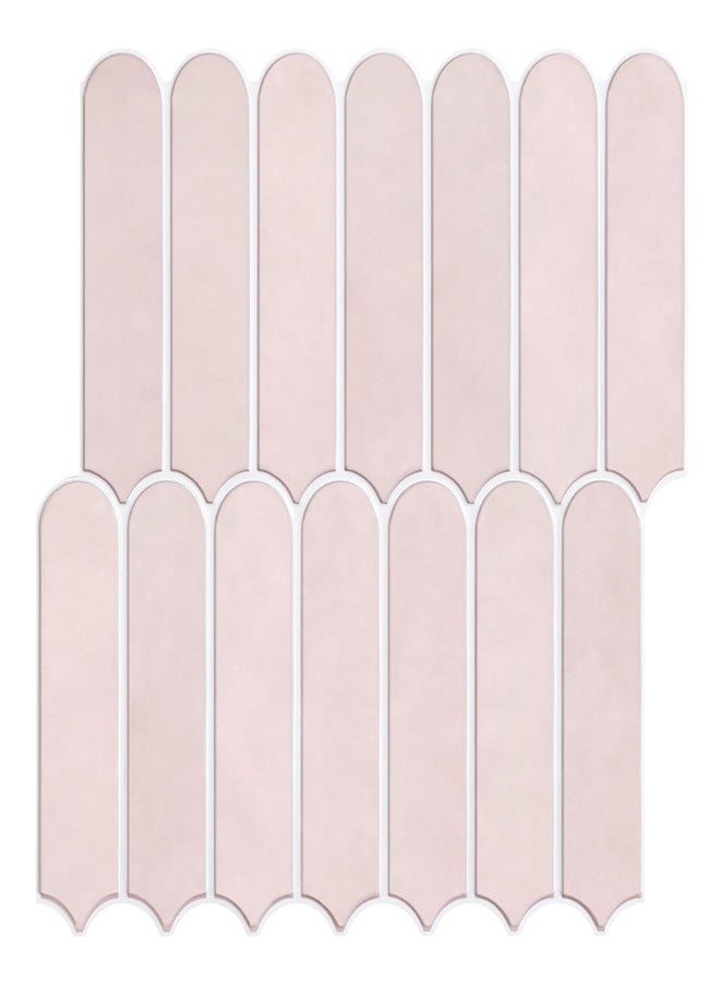 Commomy 10 Pcs 3D Pink Peel and Stick on Splash Back,11'8 x 11'8 Matt UrltraLight PVC Long Fish Scale Self Adhesive Wall Tiles for Kitchen, Bathroom, Living Room, Bedroom, RV - Image 1