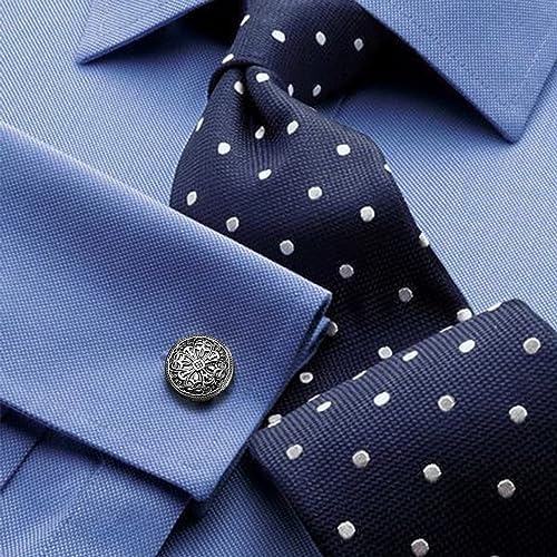 HAWSON Vintage Cufflinks and Tuxedo Shirt Studs for Men Retro Flower Pattern Best Wedding Business Gifts for Men with Box - Image 3