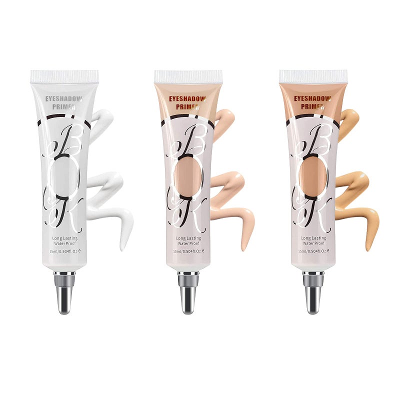 LOKFAR 3 Pack Matte Eyeshadow Primer for Oily Lids No Crease White Medium Dark Cream Eye Primer Makeup Eyeshadow Base Waterproof  Long Lasting Eyelid Primer Liquid Eyeshadow for All Shadows Set E