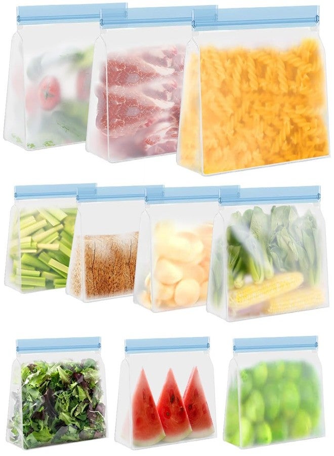 Andyken Reusable Storage Bags BPA Free Reusable Sandwich Bags Washable Freezer Bags 10 Pack Leakproof Sandwich Bags - Image 1