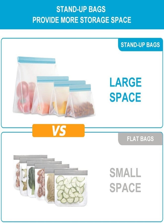 Andyken Reusable Storage Bags BPA Free Reusable Sandwich Bags Washable Freezer Bags 10 Pack Leakproof Sandwich Bags - Image 4