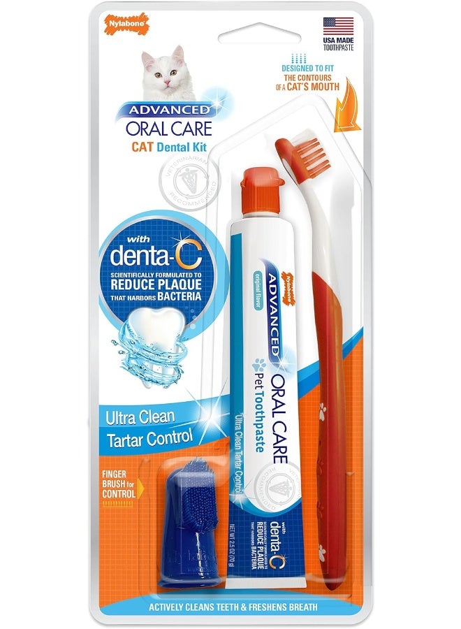 Nylabone Advanced Oral Care Cat Dental Kit, 3 Count - Image 1