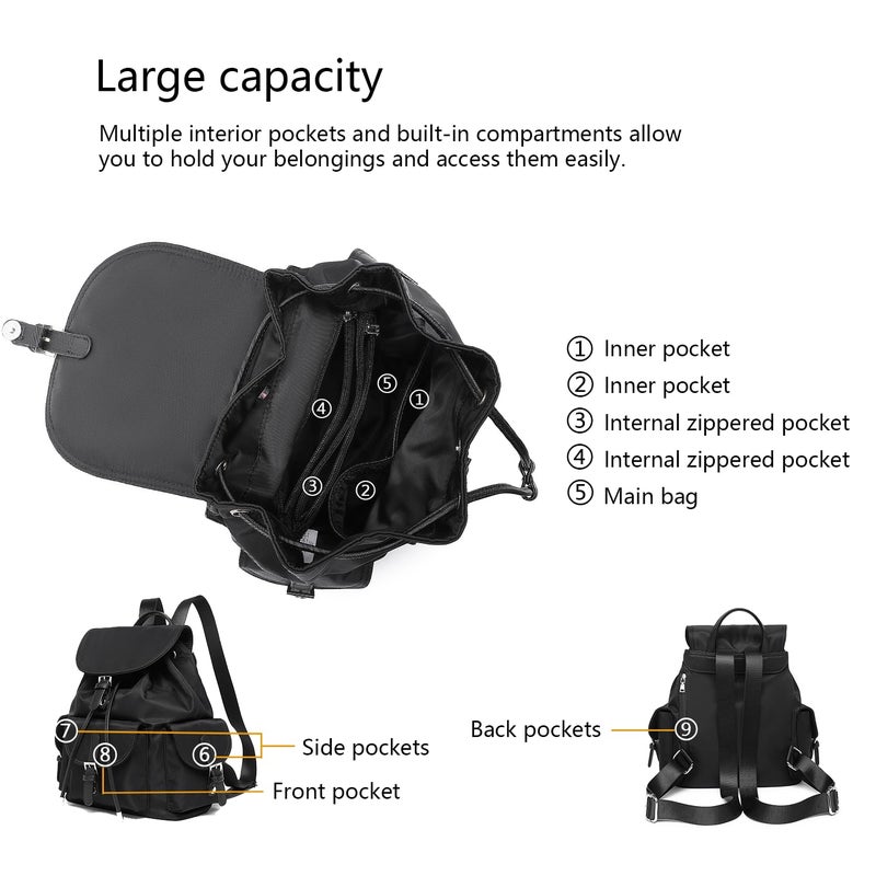 YONBEN Girls Fashion Backpack Practical Lightweight Nylon Bag - Image 3