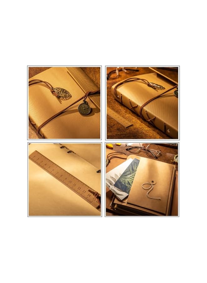 The Bros Photo Album, Leather Scrapbook Photo Album 104 Pages, 32 Self Adhesive Pages 72 Pages Thick Paper DIY Photo Book for 2x3 3x5 4x6 5x7 Picture, Memory Book for Wedding Travel Graduation Birthday Baby - Image 5