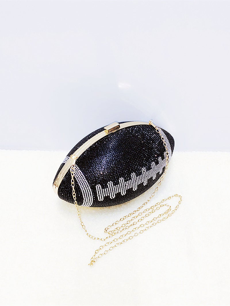 Rugby Bag High-Grade Diamond-Encrusted Women'S Dinner Bag Fashion Banquet Party Wedding Bride Bag - Image 3