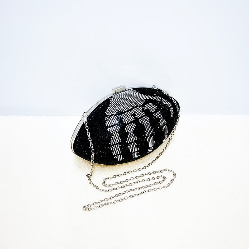 Rugby Bag High-Grade Diamond-Encrusted Women'S Dinner Bag Fashion Banquet Party Wedding Bride Bag - Image 1