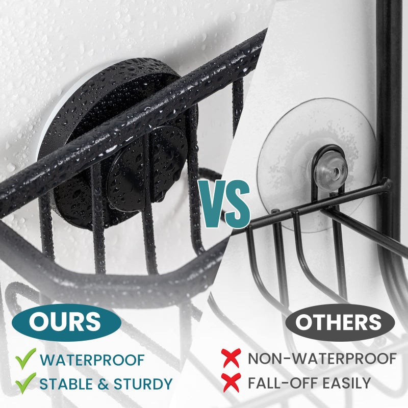 TAILI Sponge Holder with Strong Suction Cup, Dish Sponge Caddy Inside Sink Removable, Rustproof Aluminum for Sponges, Brushes, Stoppers and Scrapers - Black - Image 4