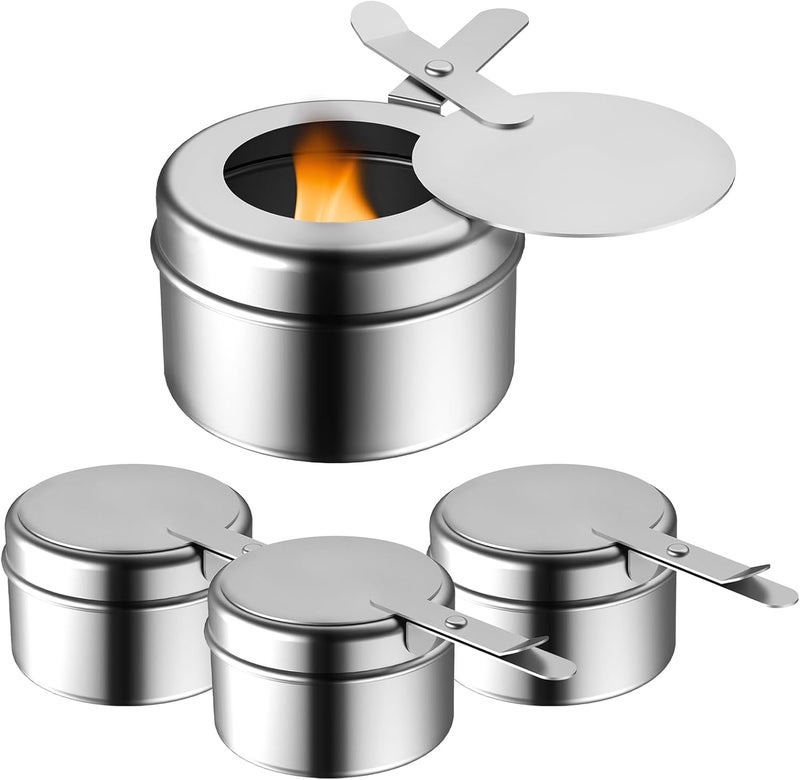 Fasmov 8 Pack Chafing Fuel Holder, Stainless Steel Fuel Holders with Safety Cover, Canned Heat Holder for Chafing Dish, Canned Heat Box Holder for Buffet Barbecue Parties Chafing Dish Buffet - Image 4