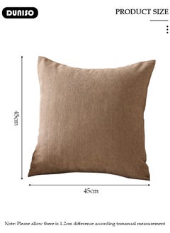 DUNISO Soft Textured Throw Decorative Pillow Covers Square Accent Solid Cushion Cover Cozy Neutral Farmhouse Pillow Case for Couch Sofa Bedroom Living Room 18x18 Inch  - Image 4