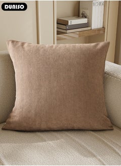 DUNISO Soft Textured Throw Decorative Pillow Covers Square Accent Solid Cushion Cover Cozy Neutral Farmhouse Pillow Case for Couch Sofa Bedroom Living Room 18x18 Inch  - Image 5