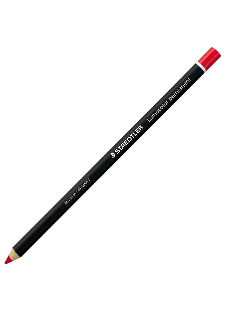 STAEDTLER Waterproof Permanent Color Pen - Red- Ideal for use on almost all places including glass, wood, leather, stone, plastic and paper -Staedtler Lumocolor 108 Yellow Pencil - Image 2