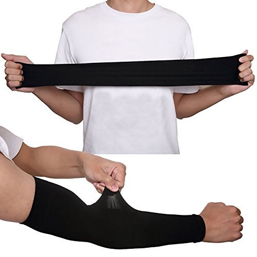 Finrray UV Protection Cooling Arm Sleeves Sun Sleeves Arm Cover for Women &Girls&Adult&Youth&Men Cycling, Running,Golf,Outdoor Tattoos Arm Warmer -Black,White,Beige - Image 5