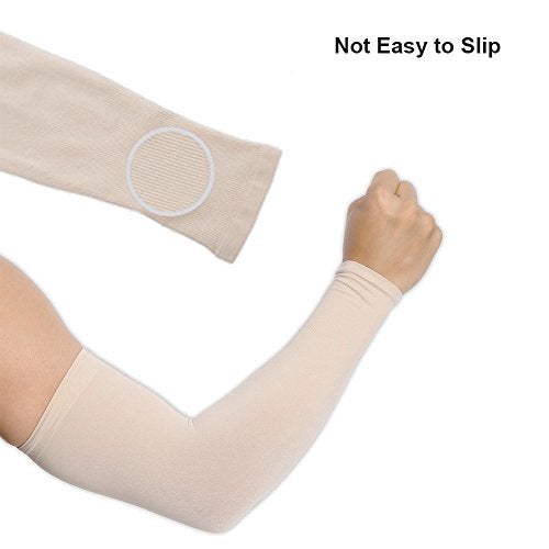 Finrray UV Protection Cooling Arm Sleeves Sun Sleeves Arm Cover for Women &Girls&Adult&Youth&Men Cycling, Running,Golf,Outdoor Tattoos Arm Warmer -Black,White,Beige - Image 4