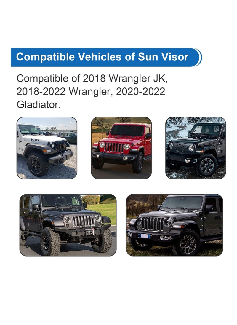 Generic 2 Pack Wrangler Sun Visor Replacement Repair Kit with Screws Wrench, Included Portable Mounting Clips Accessories, Suitable for Jeep Wrangler JK 2018/Wrangler 2018-2022/Gladiator 2020-2022  - Image 4