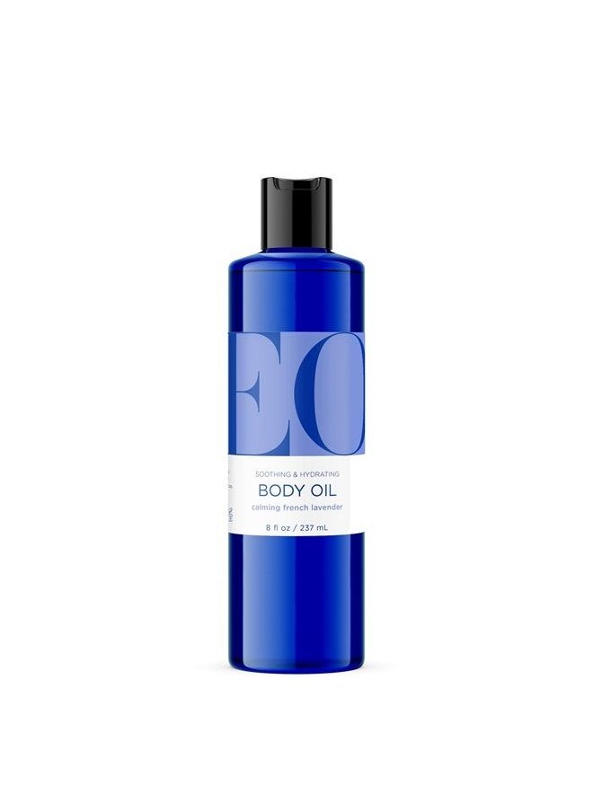 EO - Body Oil for Massage & Moisture, French Lavender, 8-Ounce Bottles (Pack of 2) - Image 1