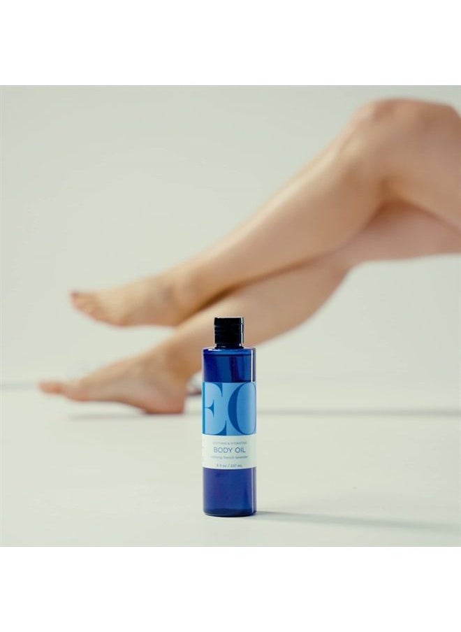 EO - Body Oil for Massage & Moisture, French Lavender, 8-Ounce Bottles (Pack of 2) - Image 1