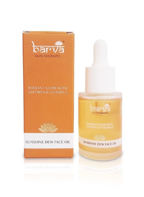 Barva Sunshine Dew Face Oil For Radiant Youthful Glowing Skin Contains Saffron Vitamin E Turmeric Liquorice Ghee blend 30ML