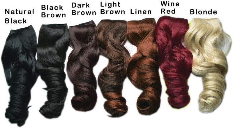 REECHO 14" 1-Pack 3/4 Full Head Curly Wavy Clips in on Synthetic Hair Extensions HE008 Hairpieces for Women 5 Clips 3.6 Oz per Piece - Medium Warm Brown - Image 4