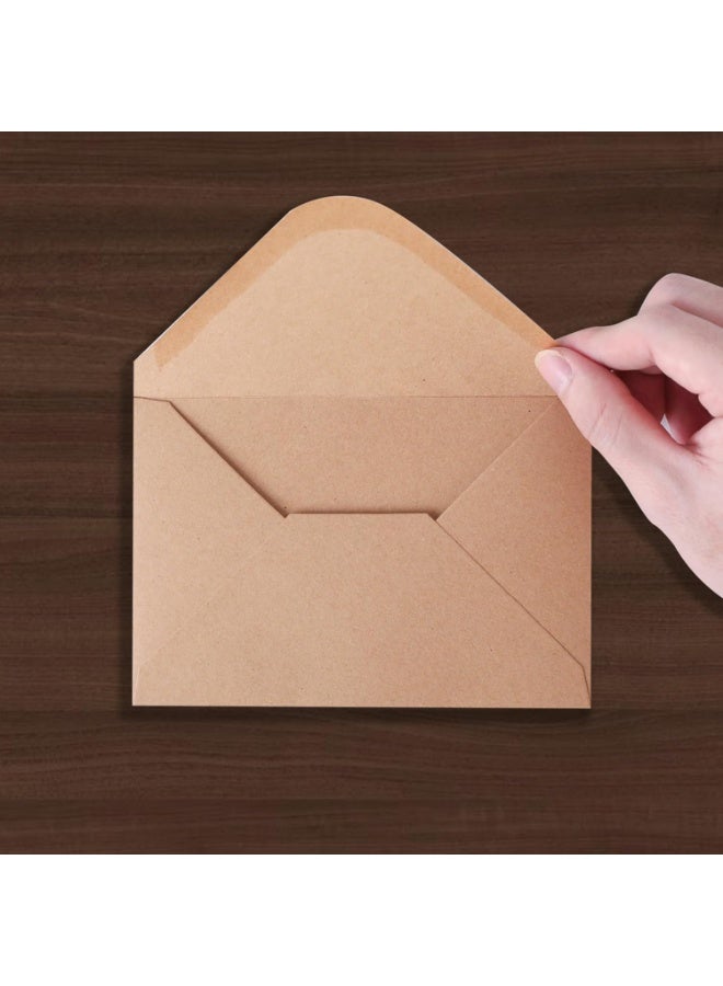 V-flap Kraft Envelopes, 50 Pack, 4.3 x 6.2 Inch,  Envelopes, Card Envelopes, Brown Envelopes, Kraft Paper Envelopes for Invitations, Postcard Envelopes, Water Base Adhesive, Gummed Flap - Image 4