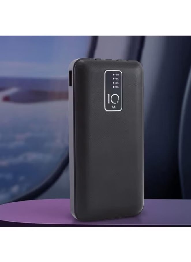 Power Bank 10,000mAh Portable Fast Charger with 4 USB Cables (Type-C, Lightning, Micro USB, USB-A) – External Battery Pack for iPhone, Samsung, Android | Compact, Fast Charging Mobile Power Bank for Travel, Office & Daily Use