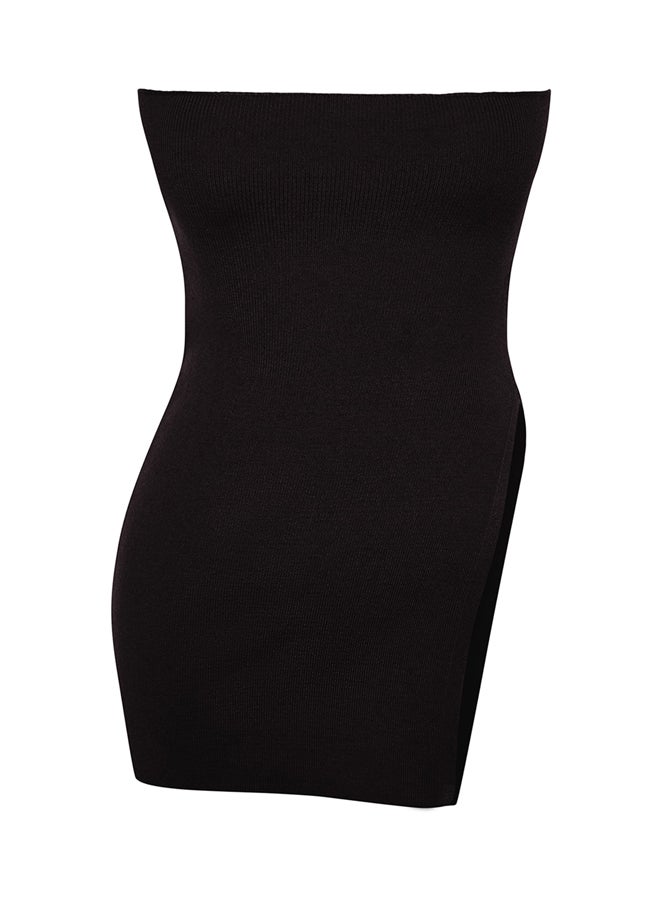 trendyol Black Strapless Slit Detailed Premium Yarn / Special Yarn Blouse TWOAW24BZ00131  - Image 4