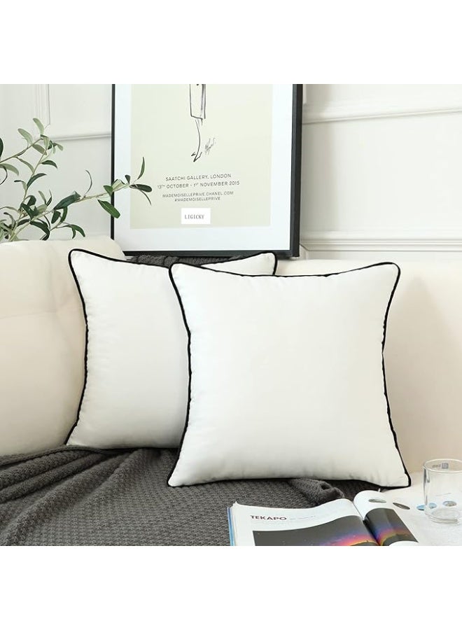 DUNISO 2Pcs Throw Pillow Covers,Soft Square Cushion Cases,Modern Minimalist Style Pillow Covers,Comfortable and Durable,for Couch Chair Sofa Bed Living Room Home Decor ,40*40cm - Image 1