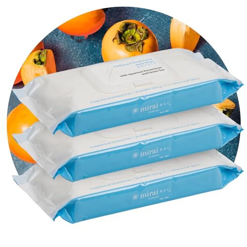Mirai Clinical's Deodorizing Body Wipes for Women & Men - Cleansing & Refreshing Deodorant Wipes Women & Men Love - Fights Nonenal Body Odor - For Whole Body Usage - Unscented - 3 packs. - Image 1