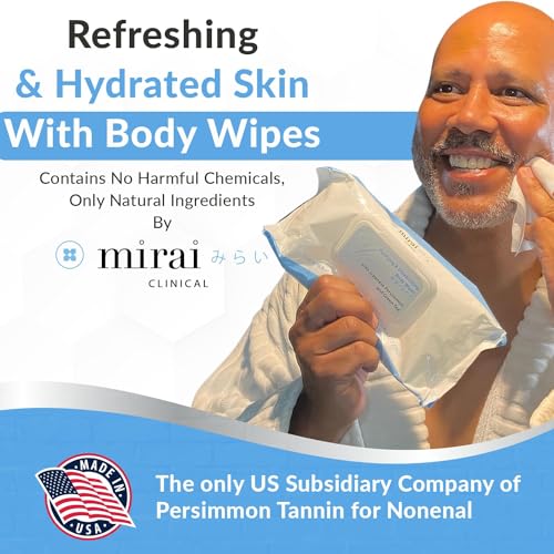 Mirai Clinical's Deodorizing Body Wipes for Women & Men - Cleansing & Refreshing Deodorant Wipes Women & Men Love - Fights Nonenal Body Odor - For Whole Body Usage - Unscented - 3 packs. - Image 5