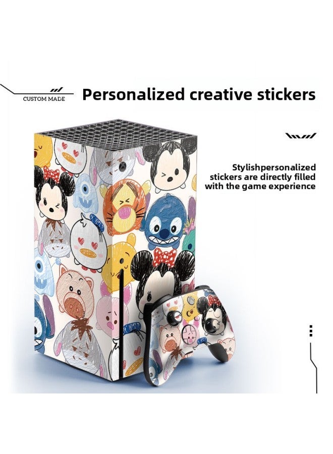 Loquat Suitable For Microsoft Xbox Series X Home Game Machine Protective Film Handle Accessories Film Cartoon Film-Color:043 - Image 3