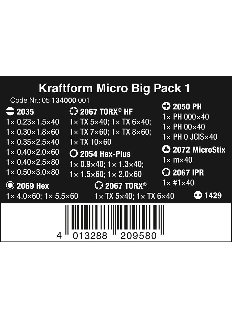 Wera K. Compact 25-Piece Micro Screwdriver Set with Bag 05134000001  - Image 3