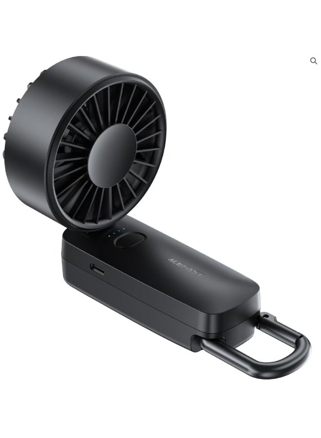 ACEFAST PORTABLE HANDHELD FAN 4 SPEED CONTROL 15 BLADES I 7H RUNTIME Rotates 90° I Carabiner & lanyard I Handheld or desktop - Image 3