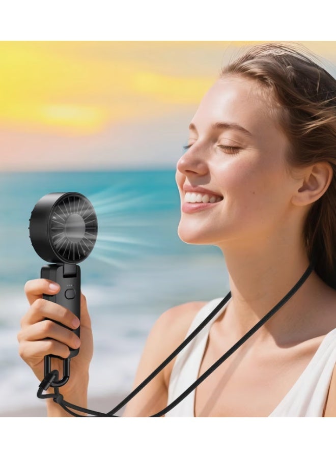 ACEFAST PORTABLE HANDHELD FAN 4 SPEED CONTROL 15 BLADES I 7H RUNTIME Rotates 90° I Carabiner & lanyard I Handheld or desktop - Image 5