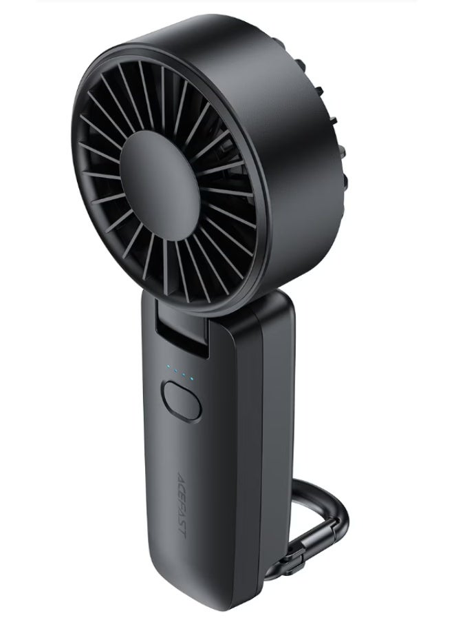 ACEFAST PORTABLE HANDHELD FAN 4 SPEED CONTROL 15 BLADES I 7H RUNTIME Rotates 90° I Carabiner & lanyard I Handheld or desktop - Image 2
