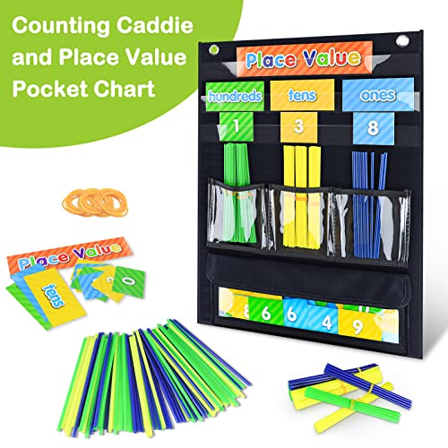 Eamay Counting Caddy & Place Value Pocket Chart for Classroom and Homeschool(Black) - Image 3