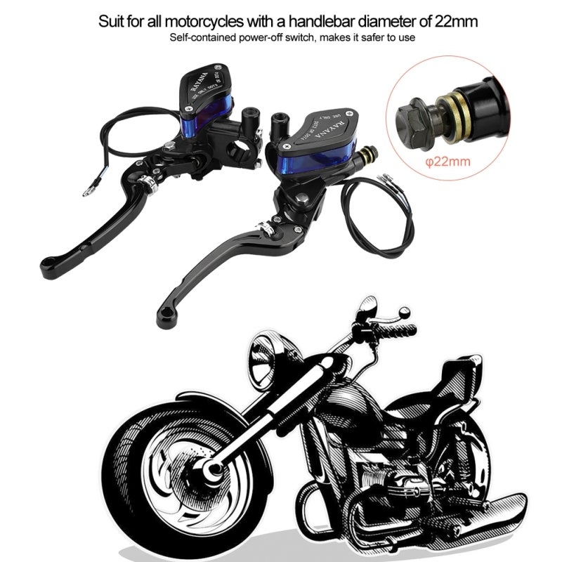 RAYANA CNC Motorcycle Brake Clutch Master Cylinder - Anodized Aluminum Rust Resistant Cylinder With Diamond Leaf Oil Cup - Stepless Roller Adjustment Handle For Safer Braking - Image 5