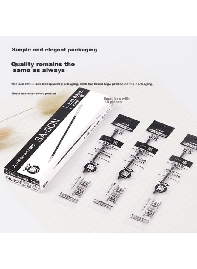 Uni قلم حبر جاف ميتسوبيشي (يوني) إعادة تعبئة Sa-5Cn قلم حبر جاف دفع 0.5 مم أحمر 10 قطع/علبة - Image 4