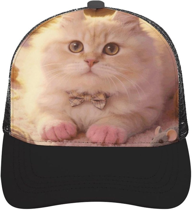Paws Sweetheart Baseball Cap Black Mesh Snapback Hat Sun Protection Golf Trucker Hat for Men Women - Image 1