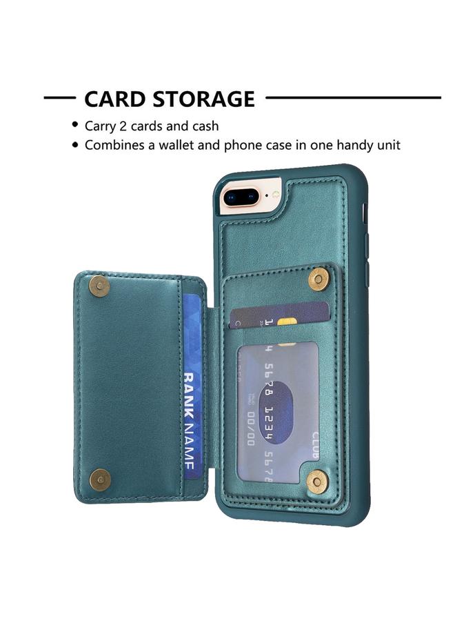 اس-توب جراب هاتف BF25 بتصميم مربع منقوش وحامل بطاقات لهاتف iPhone 8 Plus / 7 Plus - Image 4