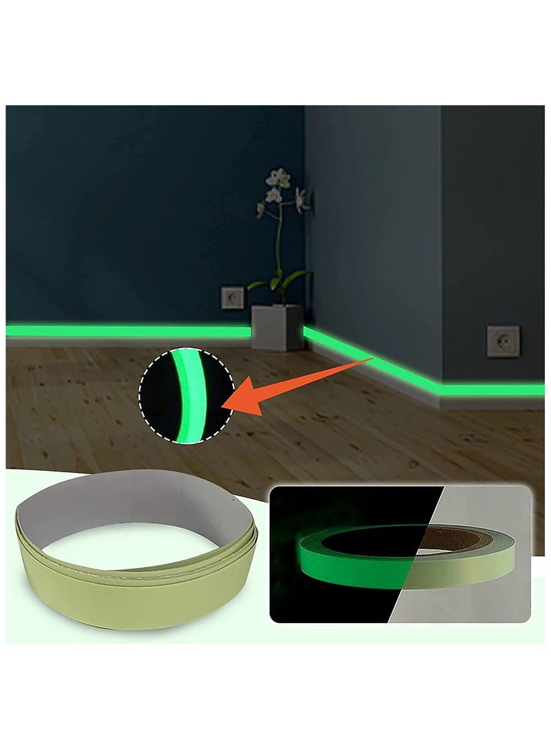 شواي قطعة شريط مضيء 390 بوصة في إجمالي ملصق الحائط الأخضر والأزرق ملصق شريط مضيء نونسليب DIY شريط لاصق جداري للمنزل لكل لفة 33 قدم طول 0.6 بوصة عرض - Image 5