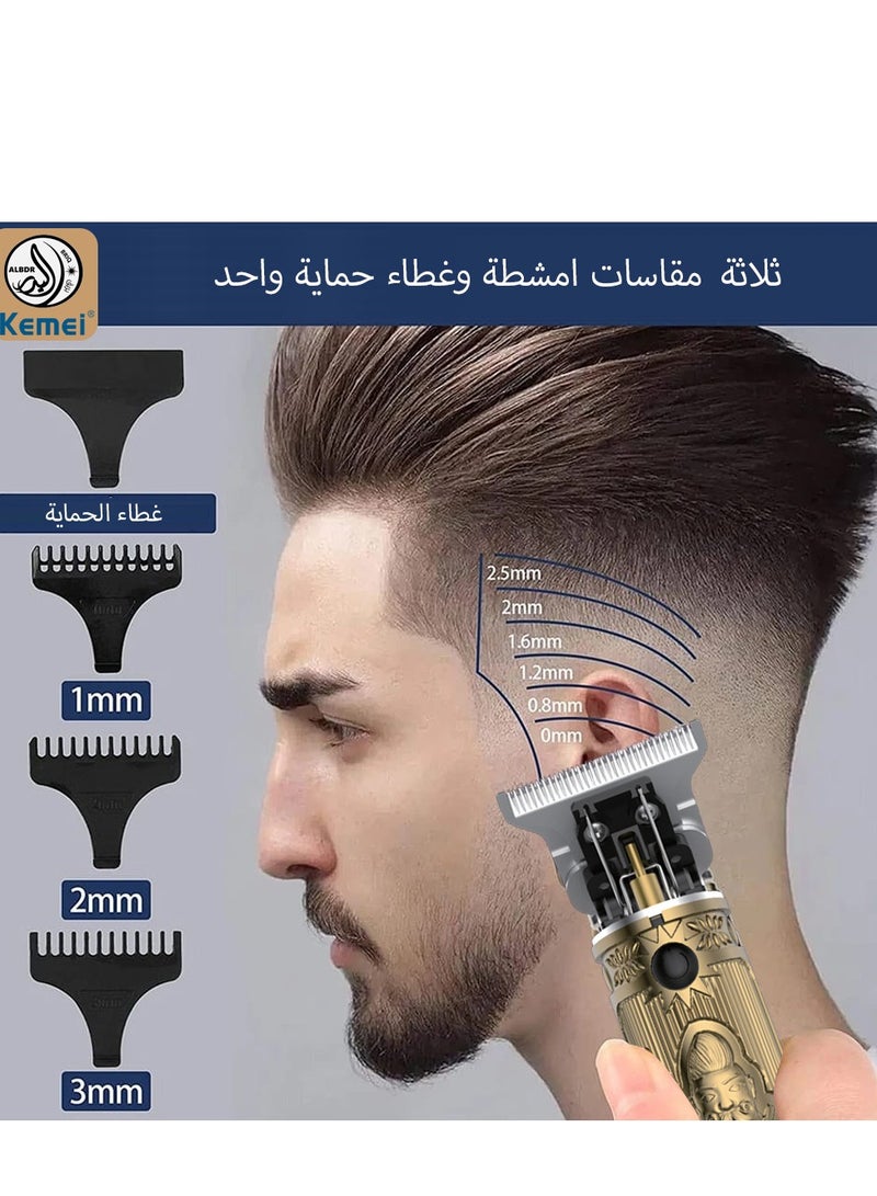 Kemei Rechargeable Hair and Beard Clipp With a digital screener  for Men (Saudi Version) Gold Color  KM-700H - Image 2