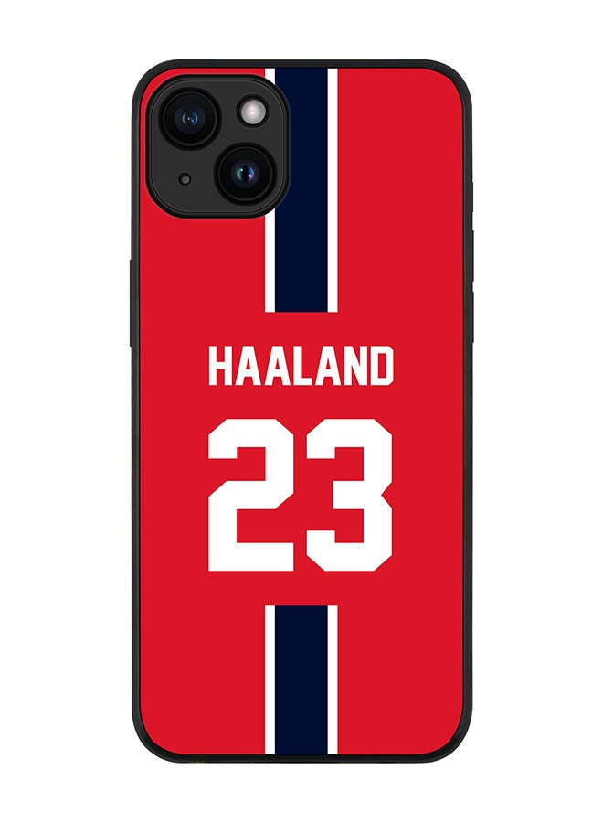 Stylizedd Cover for iPhone 15 Case Rugged Black Slim fit Flexible Protective Phone Cases - Football Team - NorwayPlayer Name - Haaland - Image 1