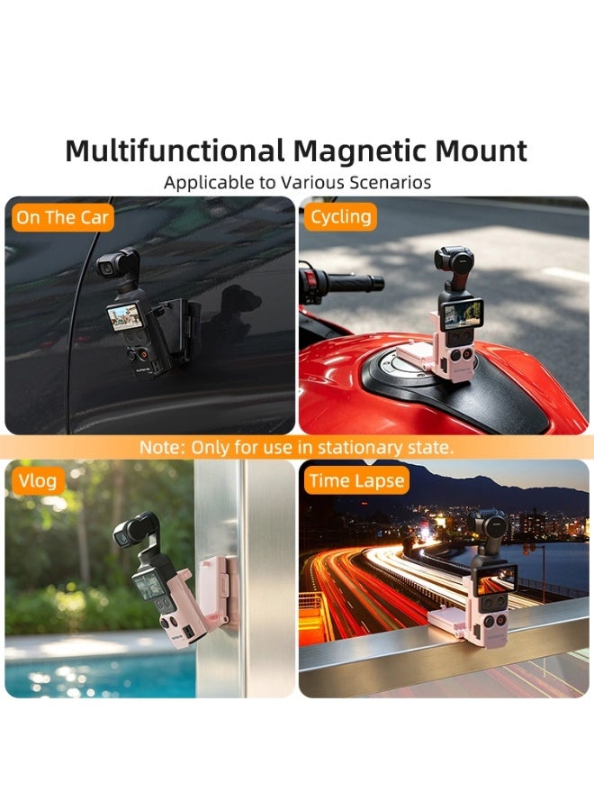 سني لايف قاعدة حامل مغناطيسي قابلة للطي لـ DJI Osmo Pocket 4P/4/3، حامل قابل لتعديل الزوايا مع حافظة تخزين الفلاتر، قاعدة مكتبية وحامل يدوي سريع التحرير بملحقات الكاميرا(أسود). - Image 5