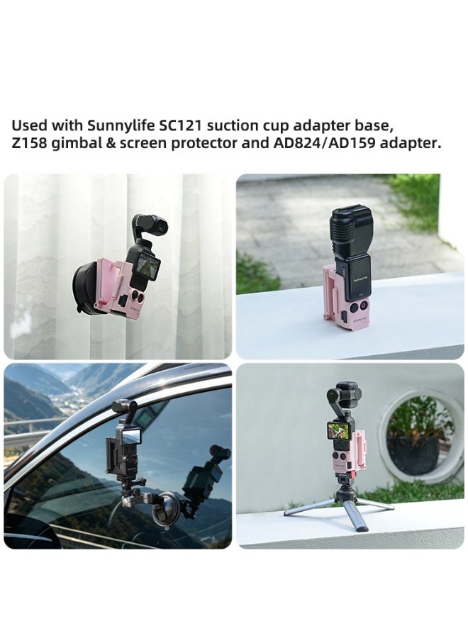 سني لايف قاعدة حامل مغناطيسي قابلة للطي لـ DJI Osmo Pocket 4P/4/3، حامل قابل لتعديل الزوايا مع حافظة تخزين الفلاتر، قاعدة مكتبية وحامل يدوي سريع التحرير بملحقات الكاميرا(أسود). - Image 2