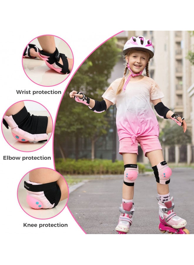 BOSONER Kids Knee Pads Set for 3-15 Year, Knee Elbow Pads and Wrist Guards for Boys/Girls, Child Protective Gear for Biking, Skating, Skateboarding, Roller Skating, Cycling, Scooter - Image 2