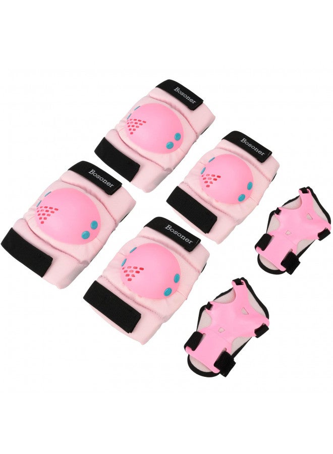 BOSONER Kids Knee Pads Set for 3-15 Year, Knee Elbow Pads and Wrist Guards for Boys/Girls, Child Protective Gear for Biking, Skating, Skateboarding, Roller Skating, Cycling, Scooter - Image 1