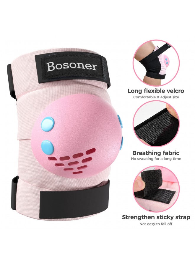 BOSONER Kids Knee Pads Set for 3-15 Year, Knee Elbow Pads and Wrist Guards for Boys/Girls, Child Protective Gear for Biking, Skating, Skateboarding, Roller Skating, Cycling, Scooter - Image 3
