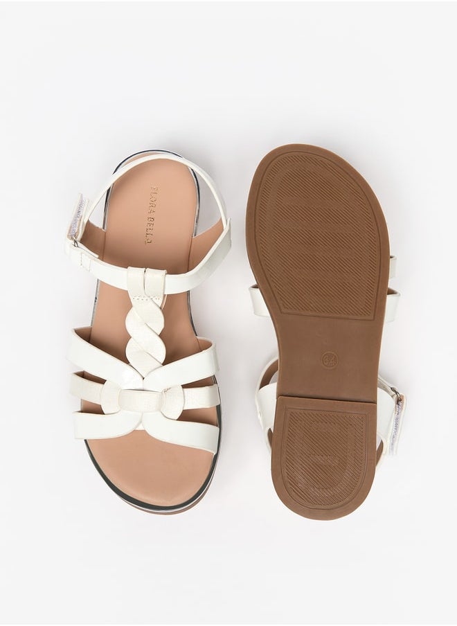 Flora Bella By Shoexpress - Girls Flat Sandals With Hook And Loop Closure - Image 1