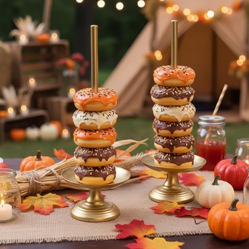 WOPARTY Donut Stand Metal 2 Pack,Display Tower for Dessert Table, Doughnut Holder for Birthday, Wedding, Baby Shower, Bridal Showers,Christmas, Party Supplies (Gold) - Image 2