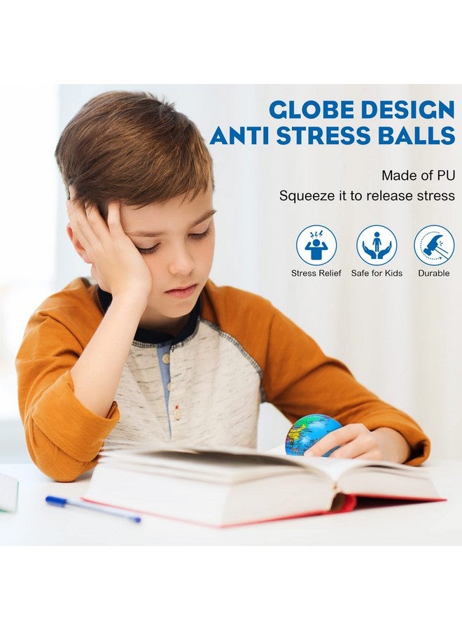 Vinsot 60 Pack Mini Earth Stress Balls 2.5 Inch Pu Globe Squeezable Balls Educational Foam Squeezable Balls For Finger Exercise - Image 5
