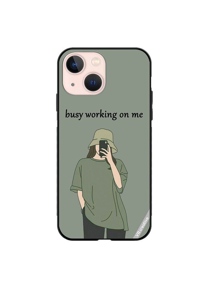 VR CREATIVE Protective Case Cover For Apple iPhone 14 Busy Working On Me Design Multicolour - Image 1